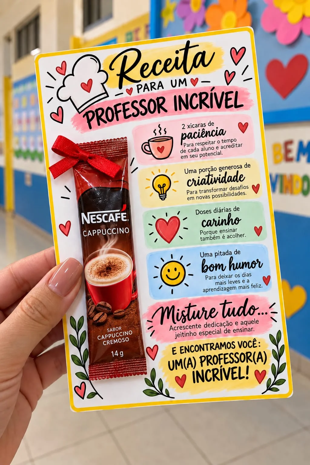 Kit Dia dos Professores – Painel e Cartão — amostra 6: Kit Dia dos Professores com painel e cartão “Receita para um… Kit Dia dos Professores – Painel e Cartão — amostra 6: Kit Dia dos Professores com painel e cartão “Receita para um…