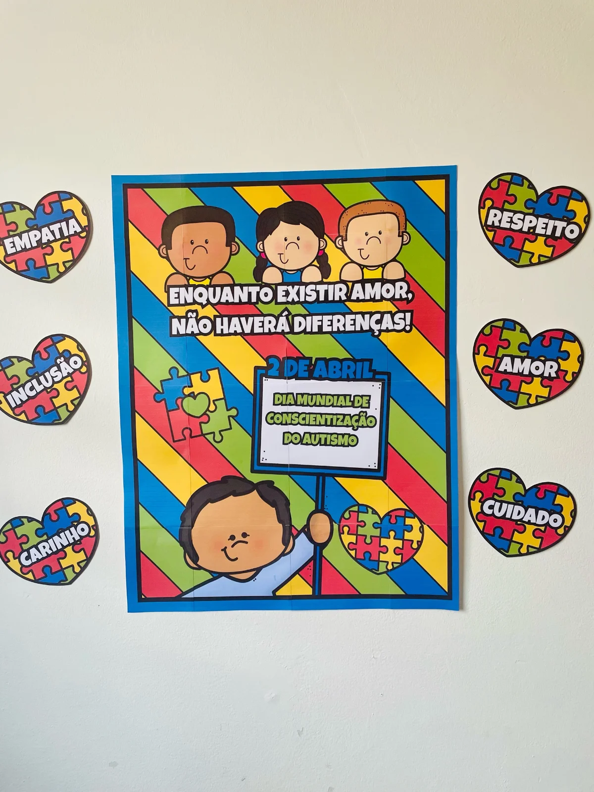 Kit Dia Mundial da Conscientização do Autismo: Painel + Lembrancinhas — amostra 3: Promova a inclusão com o Kit Dia Mundial…
