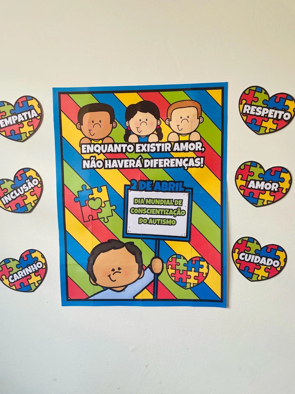 Kit Dia Mundial da Conscientização do Autismo: Painel + Lembrancinhas — amostra 4: Promova a inclusão com o Kit Dia Mundial…