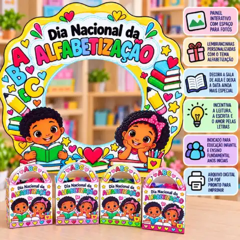 Kit Dia Nacional da Alfabetização – Painel Interativo e Lembrancinhas — capa do material