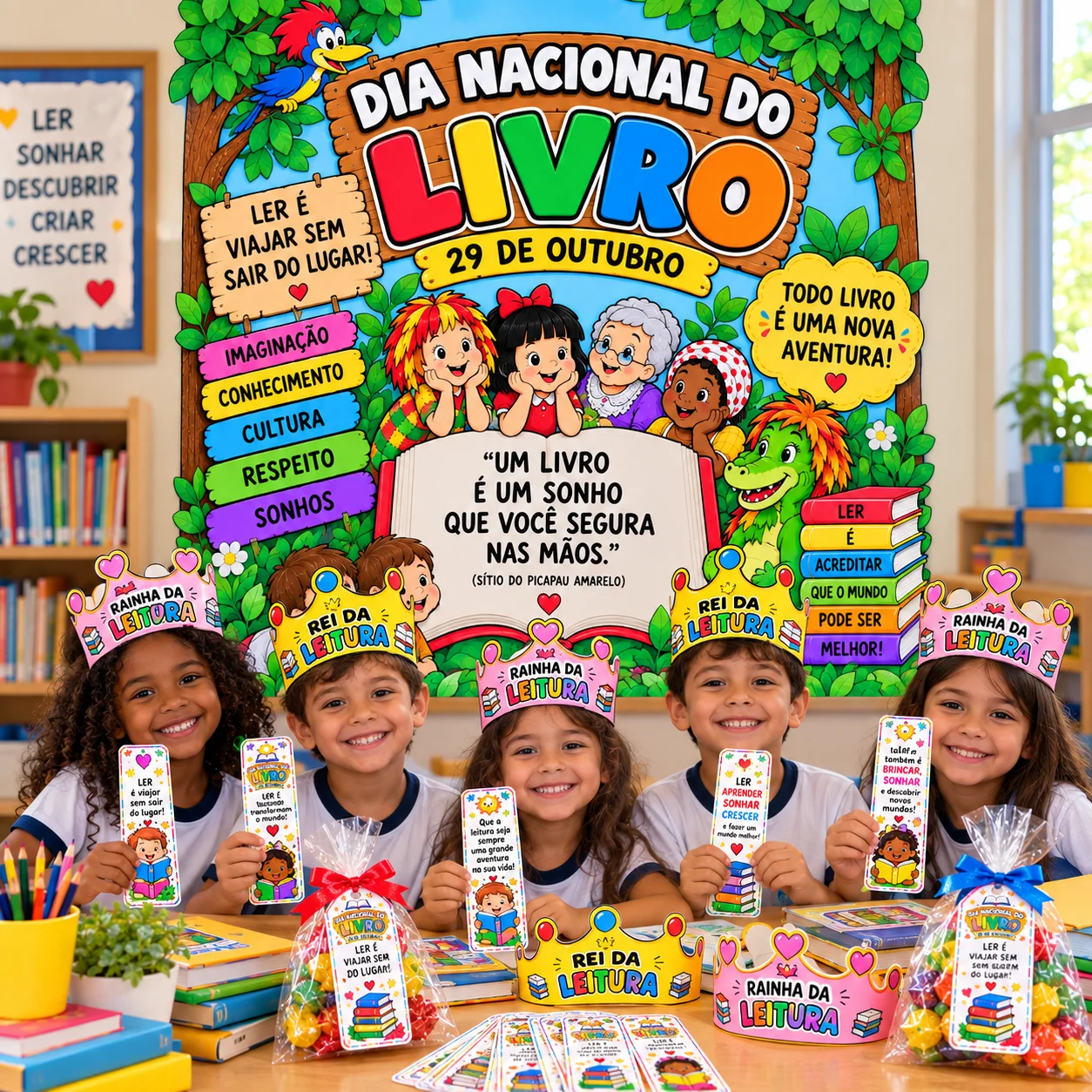 Kit Dia Nacional do Livro para Imprimir-Ensino Infantil — capa do material