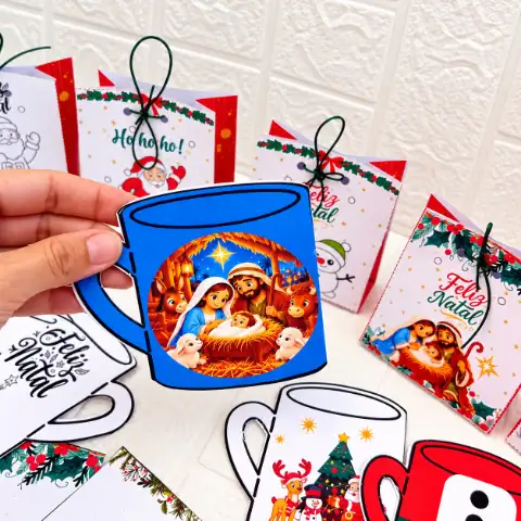 Kit Digital Natal 5 Sacolinhas, 5 Canecas e 4 Cartões — amostra 3: Uma caixinha especial com mensagens de carinho, cuidado… Kit Digital Natal 5 Sacolinhas, 5 Canecas e 4 Cartões — amostra 3: Uma caixinha especial com mensagens de carinho, cuidado…