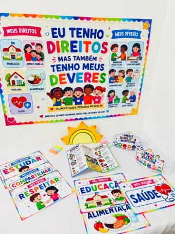 Kit Direitos e Deveres das Crianças em PDF — amostra 2: 📦 Conteúdo do Material:
