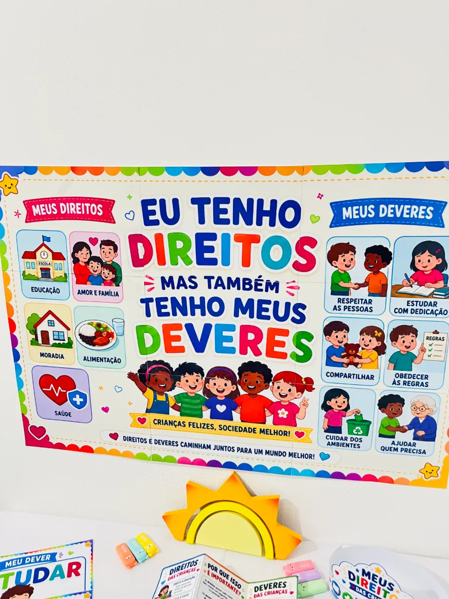Kit Direitos e Deveres das Crianças - Recurso Pedagógico — amostra 2: Este Kit foi criado para trabalhar Direitos e Deveres…