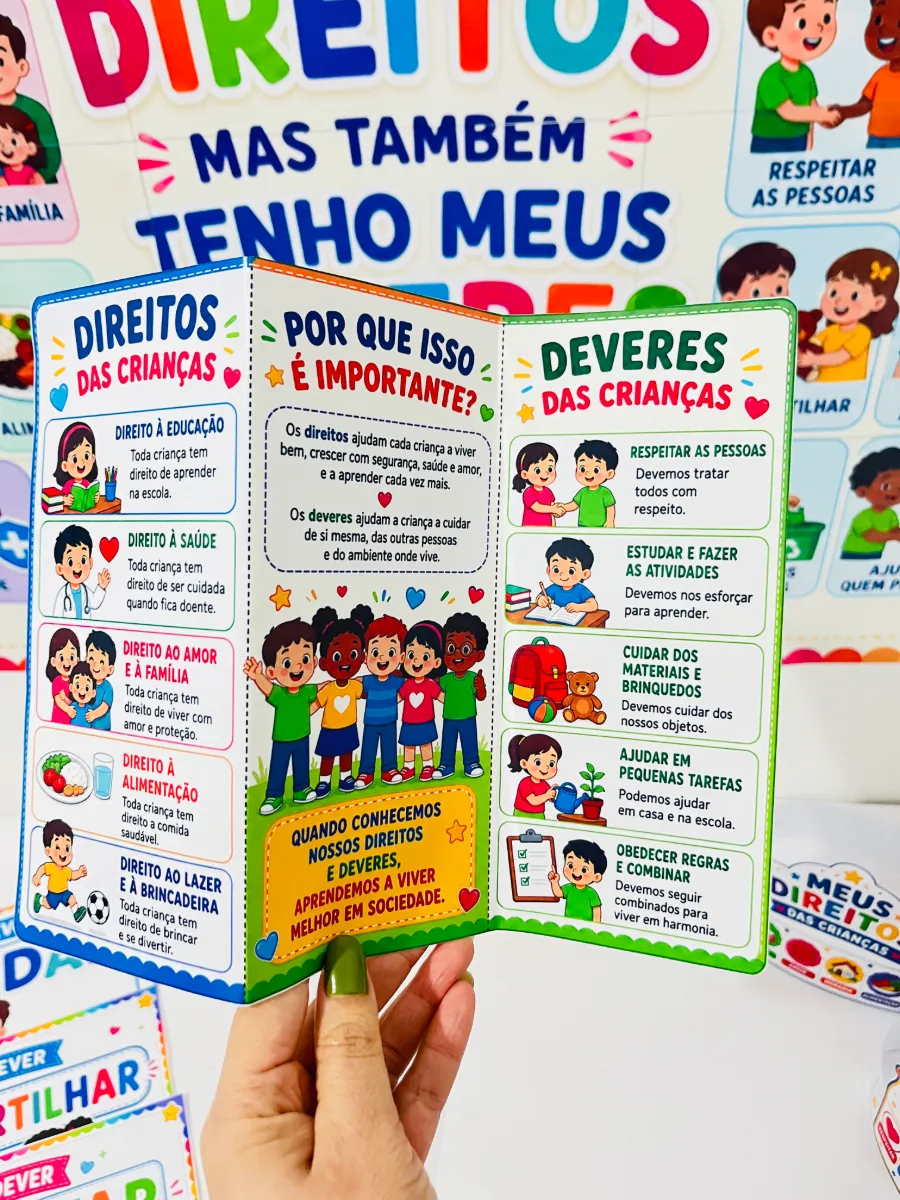 Kit Direitos e Deveres das Crianças - Recurso Pedagógico — amostra 3: Este Kit foi criado para trabalhar Direitos e Deveres…