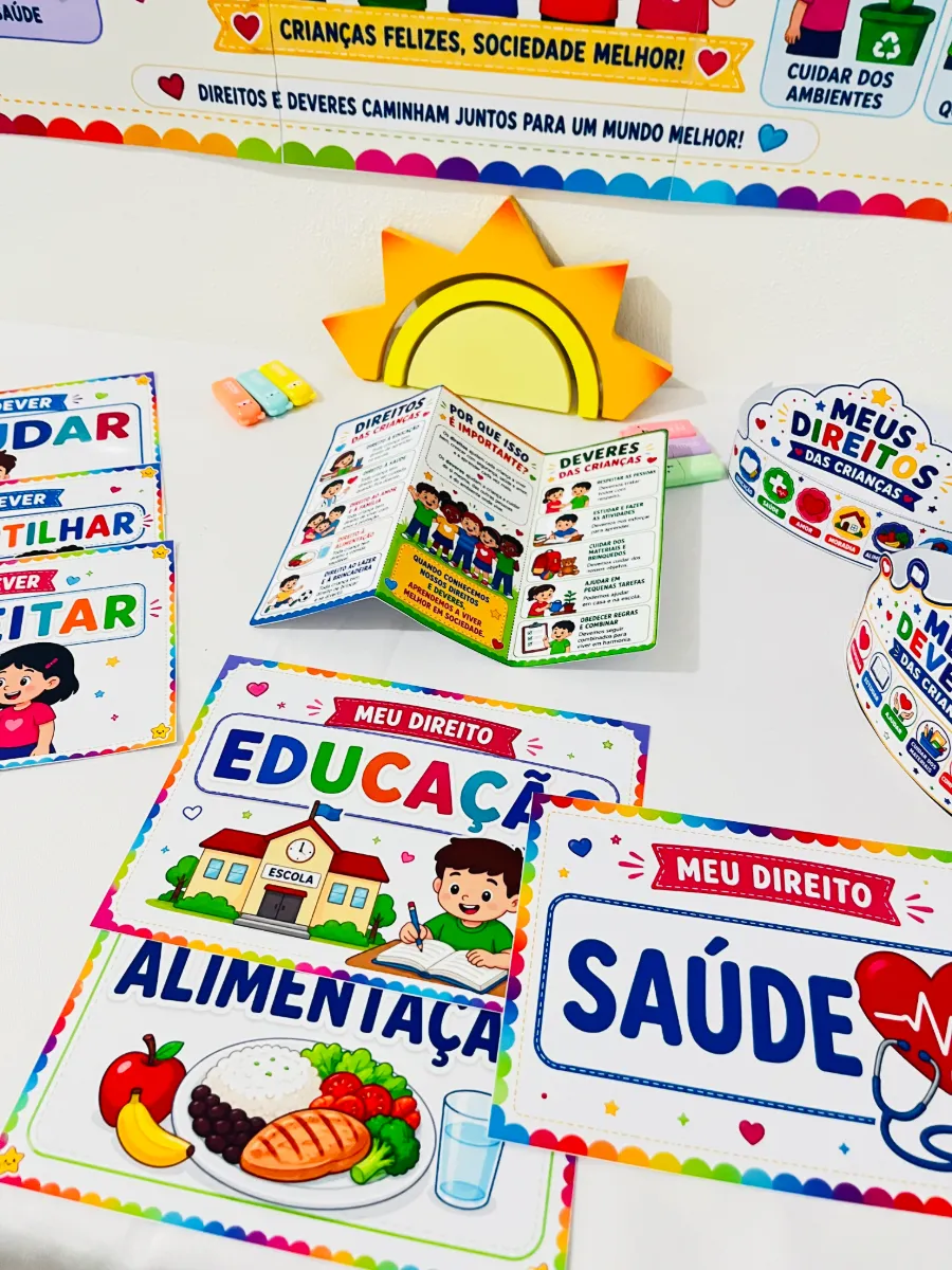 Kit Direitos e Deveres das Crianças - Recurso Pedagógico — amostra 5: Este Kit foi criado para trabalhar Direitos e Deveres…