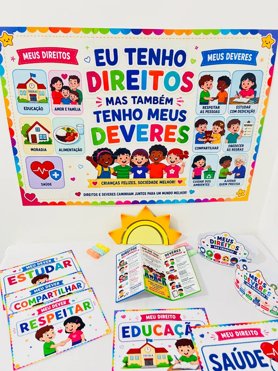 Kit Direitos e Deveres das Crianças - Recurso Pedagógico — amostra 6: Este Kit foi criado para trabalhar Direitos e Deveres…