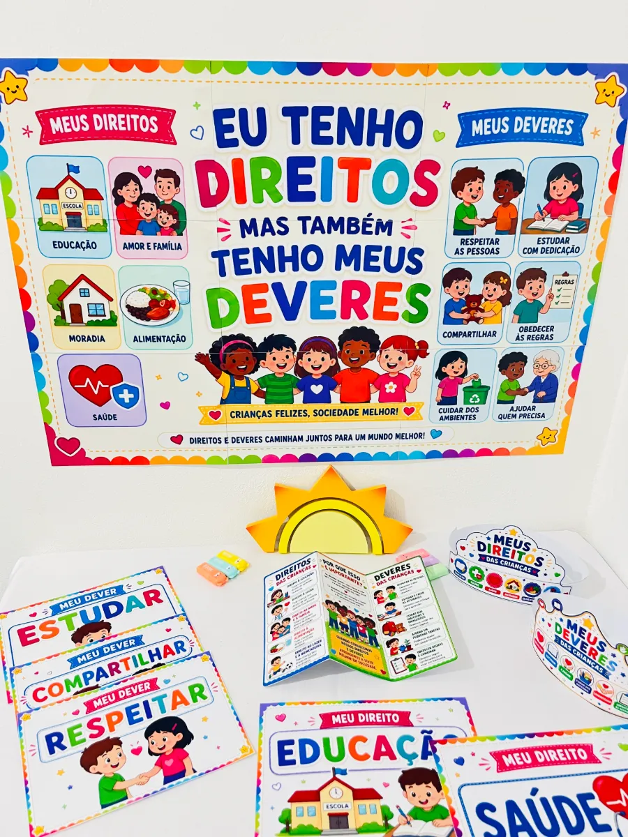 Kit Direitos e Deveres das Crianças - Recurso Pedagógico — amostra 7: Este Kit foi criado para trabalhar Direitos e Deveres…