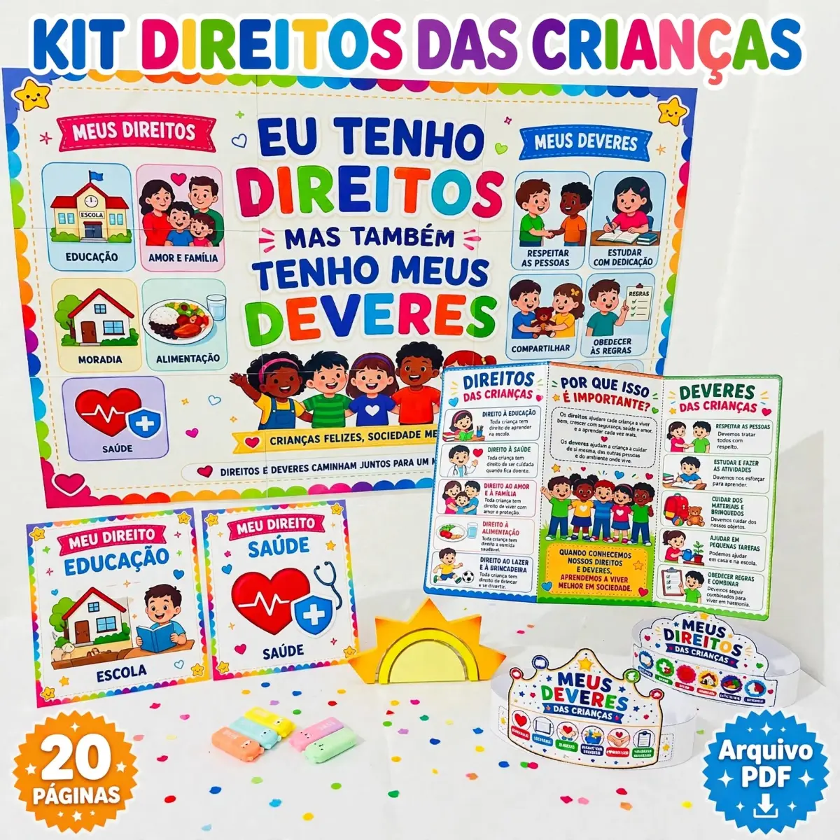 Kit Direitos e Deveres das Crianças - Recurso Pedagógico — Datas comemorativas para 2º ano: Este Kit foi criado para…