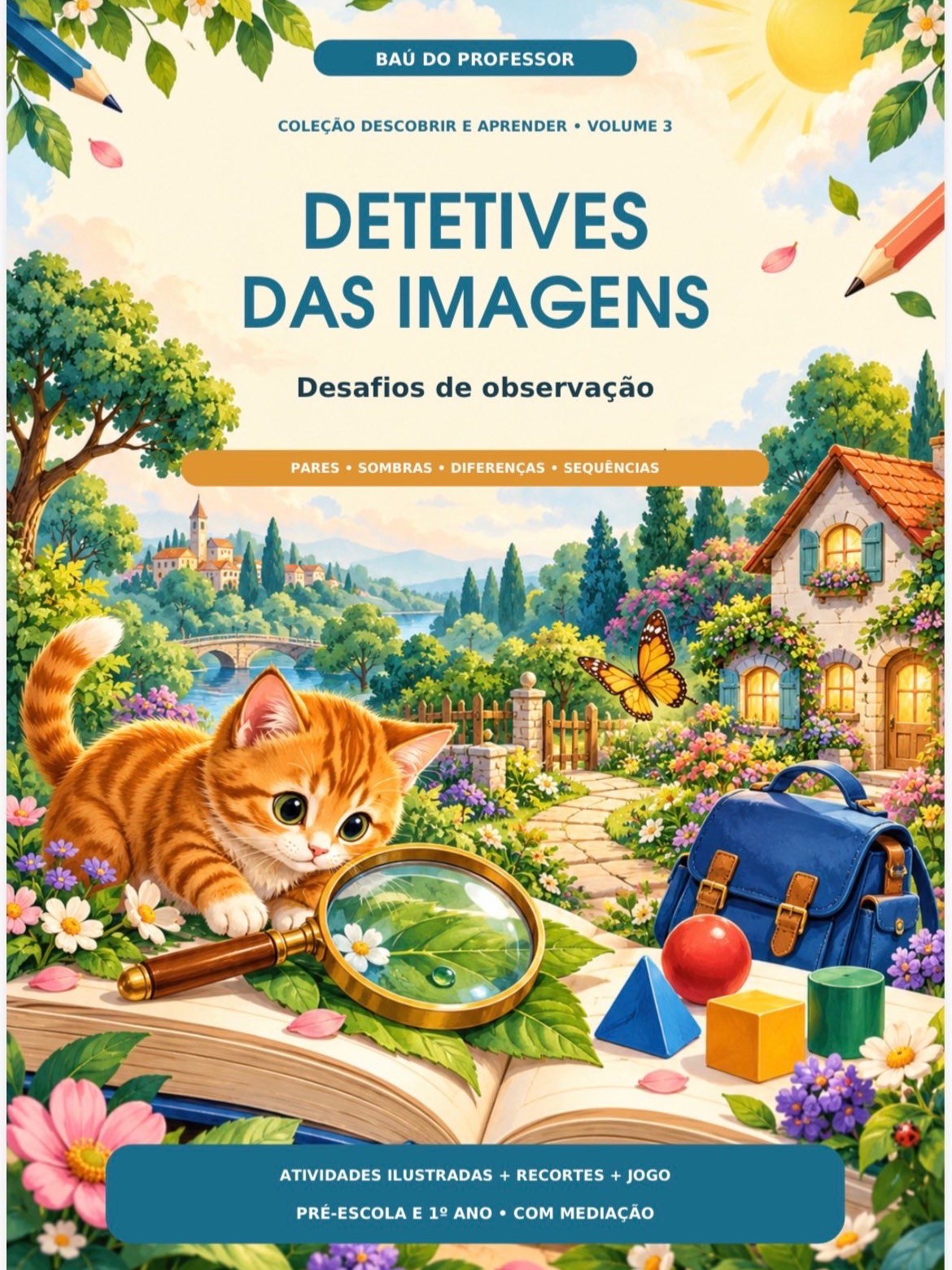 Kit Educação Infantil e 1º Ano: 5 Cadernos de Atividades e Jogos — amostra 3: 187 páginas com letras, números, percepção…