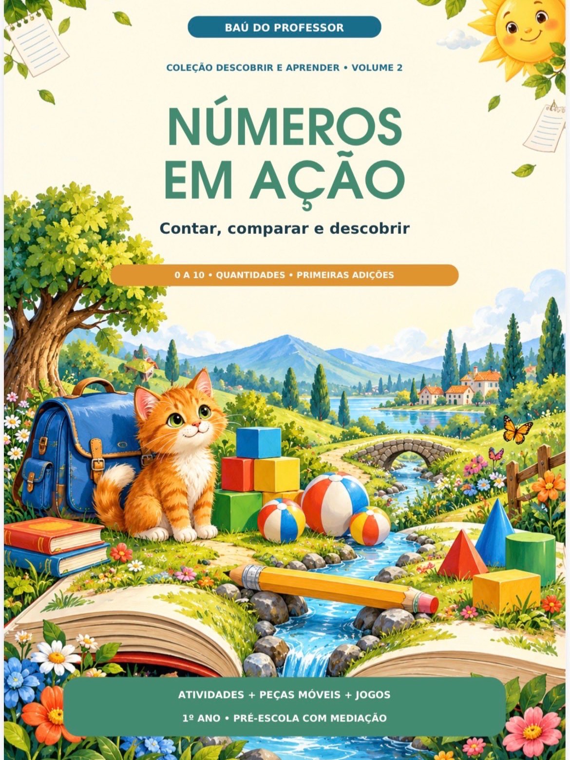 Kit Educação Infantil e 1º Ano: 5 Cadernos de Atividades e Jogos — amostra 4: 187 páginas com letras, números, percepção…