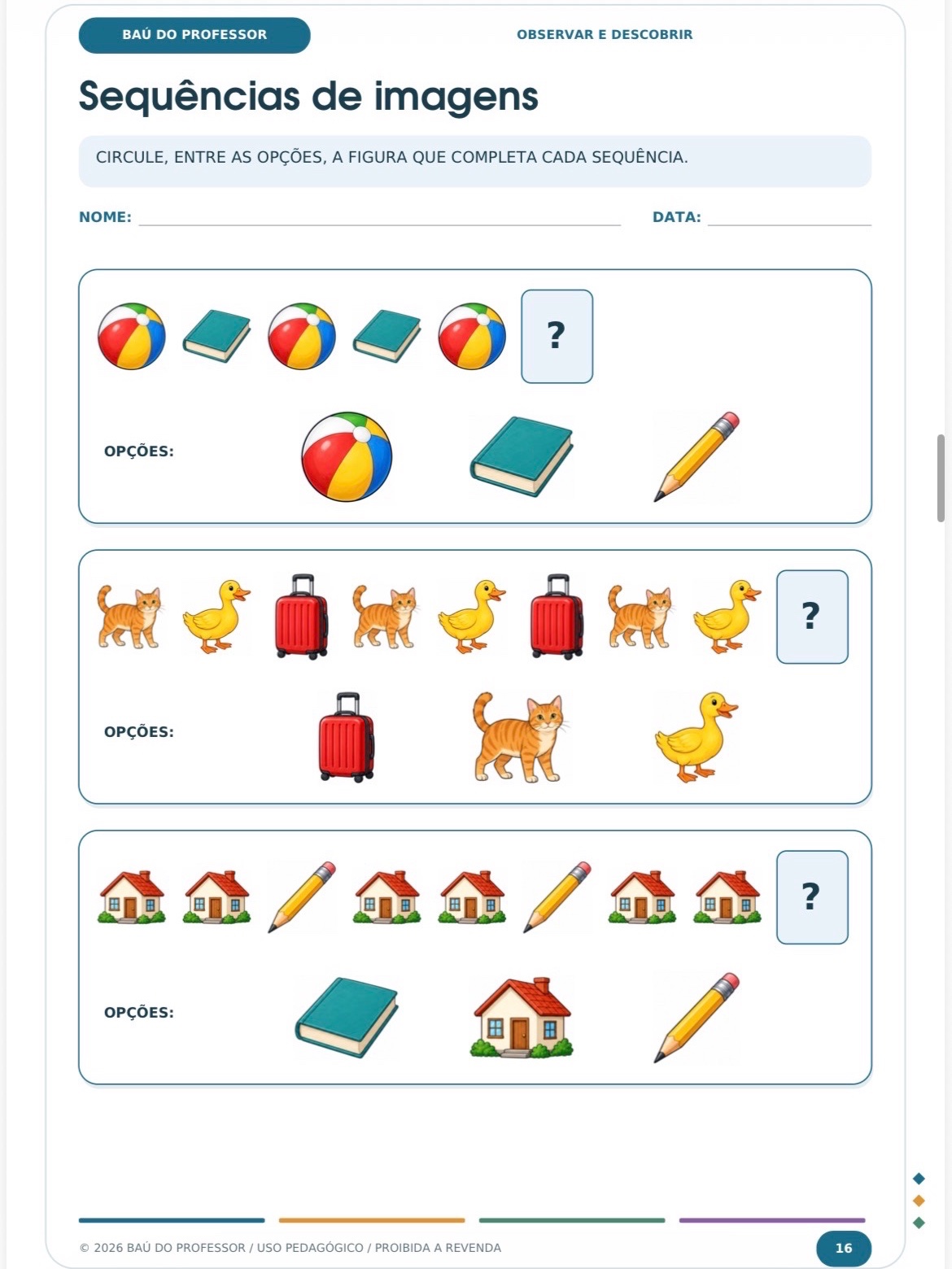 Kit Educação Infantil e 1º Ano: 5 Cadernos de Atividades e Jogos — amostra 6: 187 páginas com letras, números, percepção…