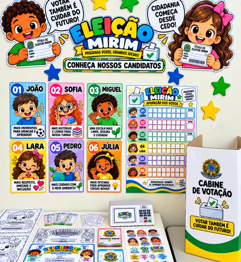 Kit Eleição Mirim | PDF Educação Infantil e 1° ao 5° Ano — amostra 1: A proposta é fazer a criança entender, participar e…