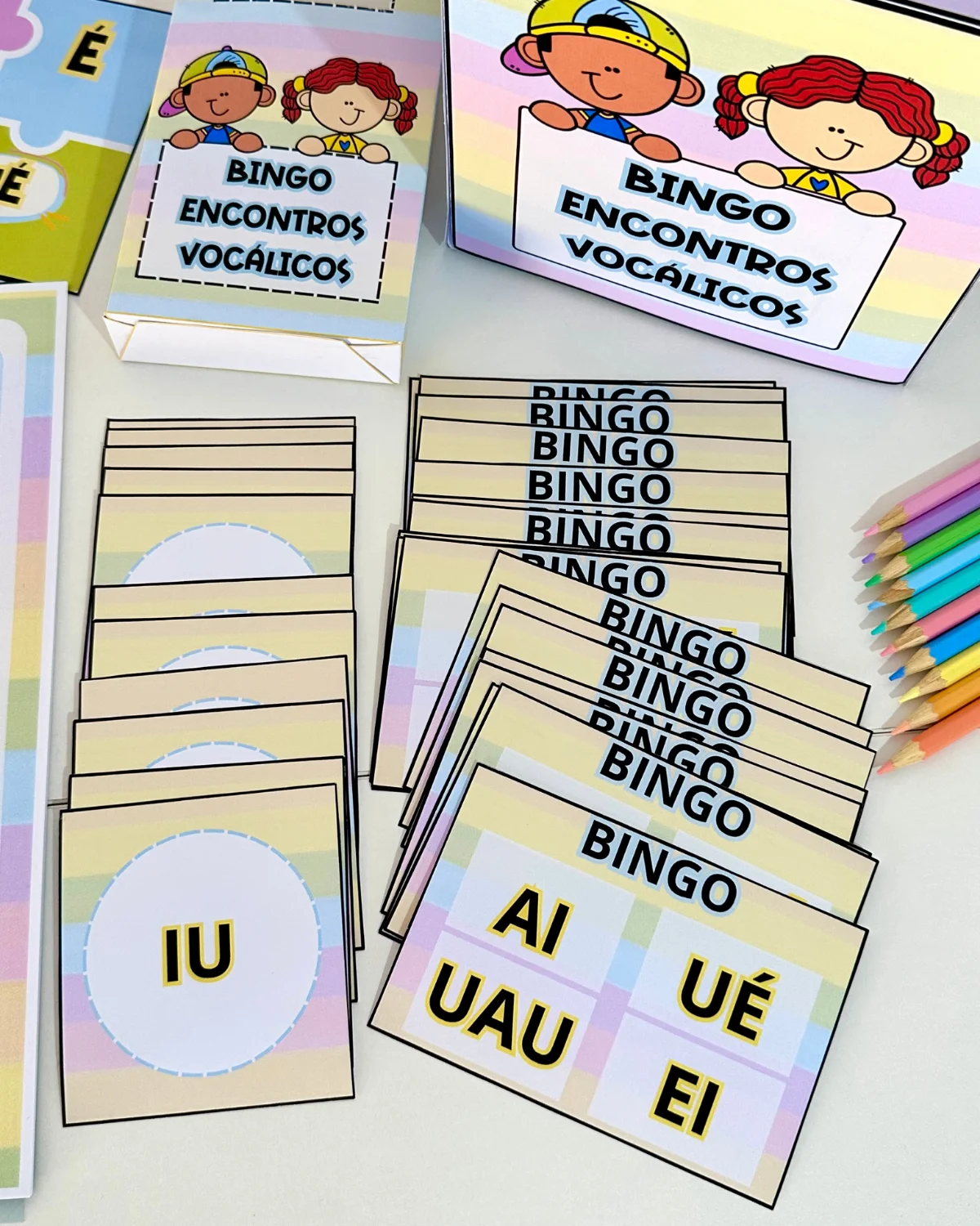 Kit “Encontros Vocálicos” – PDF para Imprimir — amostra 1: O que vem no material
