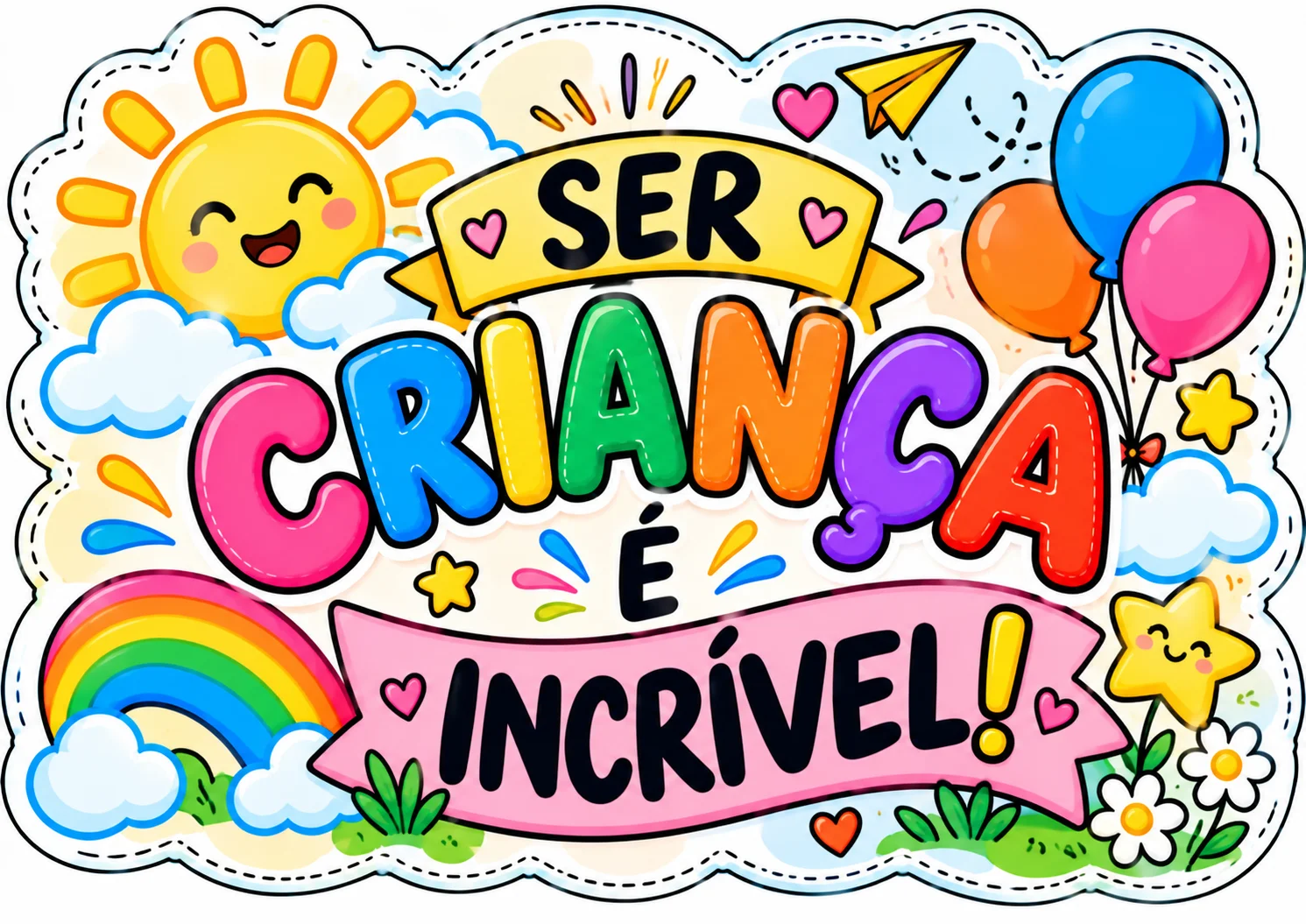 Kit Especial Dia das Crianças | Painel + Plaquinhas + Atividade — amostra 7: Deixe a comemoração ainda mais colorida,…