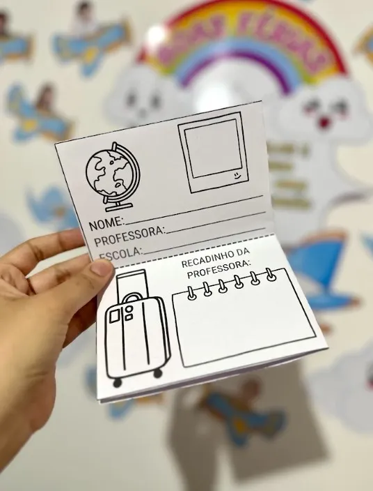 Kit Férias em PDF: Painel, Passaporte e Lembrancinha — amostra 6: Prepare uma despedida especial com painel ampliado,…