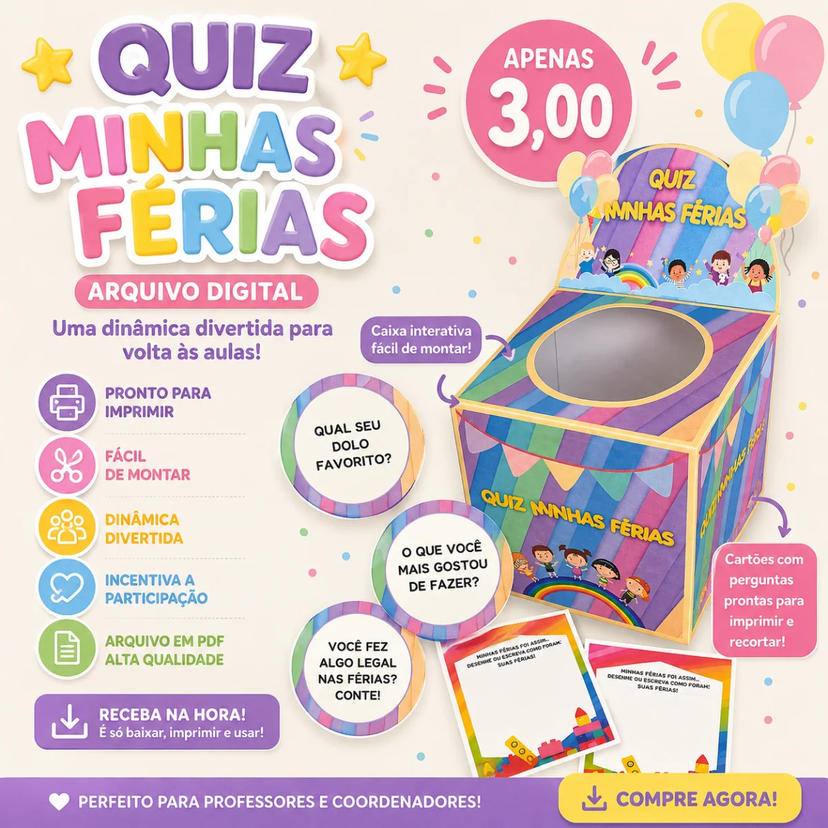 Kit Férias ✨🌈 — capa do material