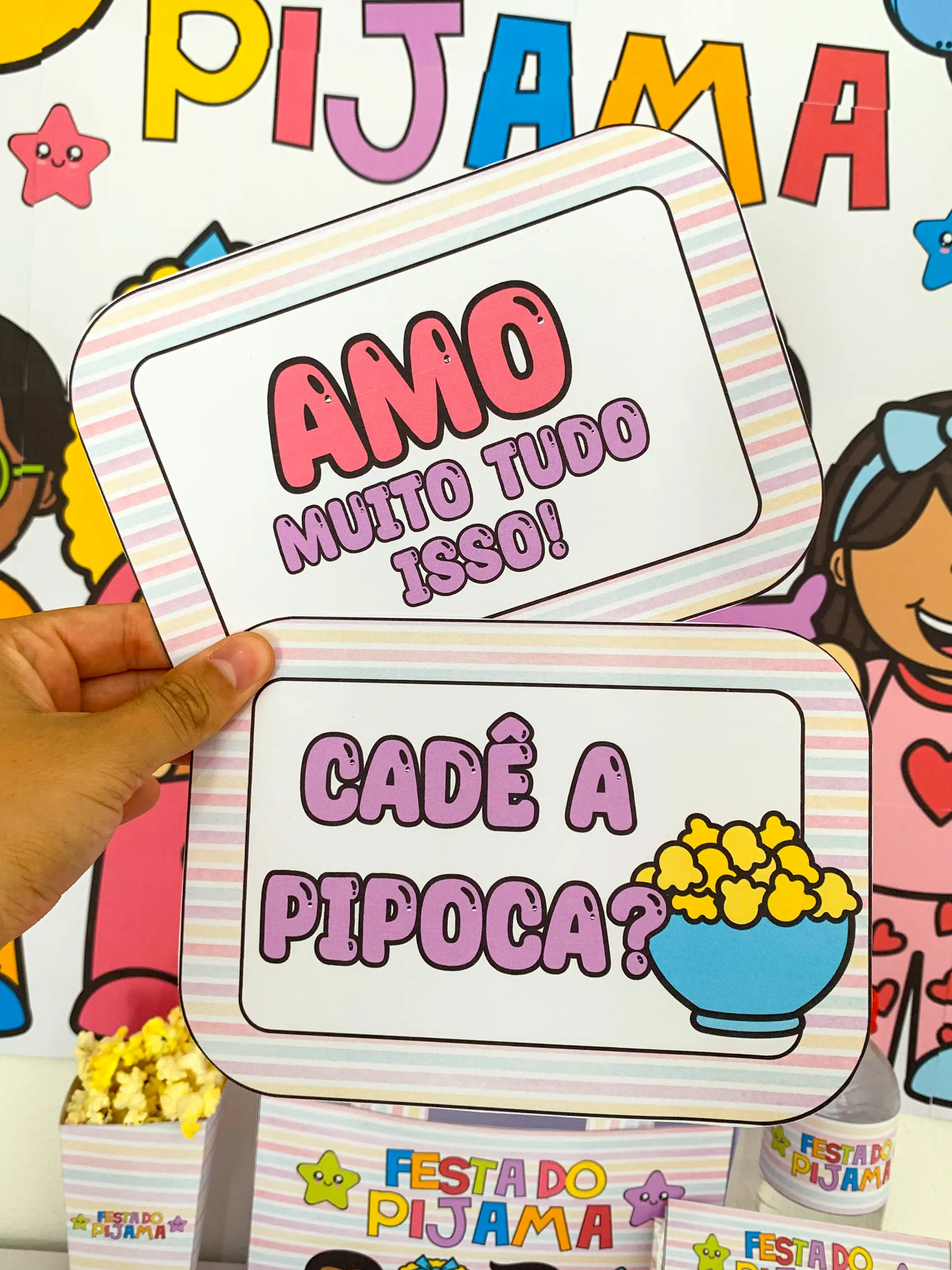 Kit Festa do Pijama – Decoração e Lembrancinhas — amostra 4: ✅ Rótulo para água/refrigerante 🥤