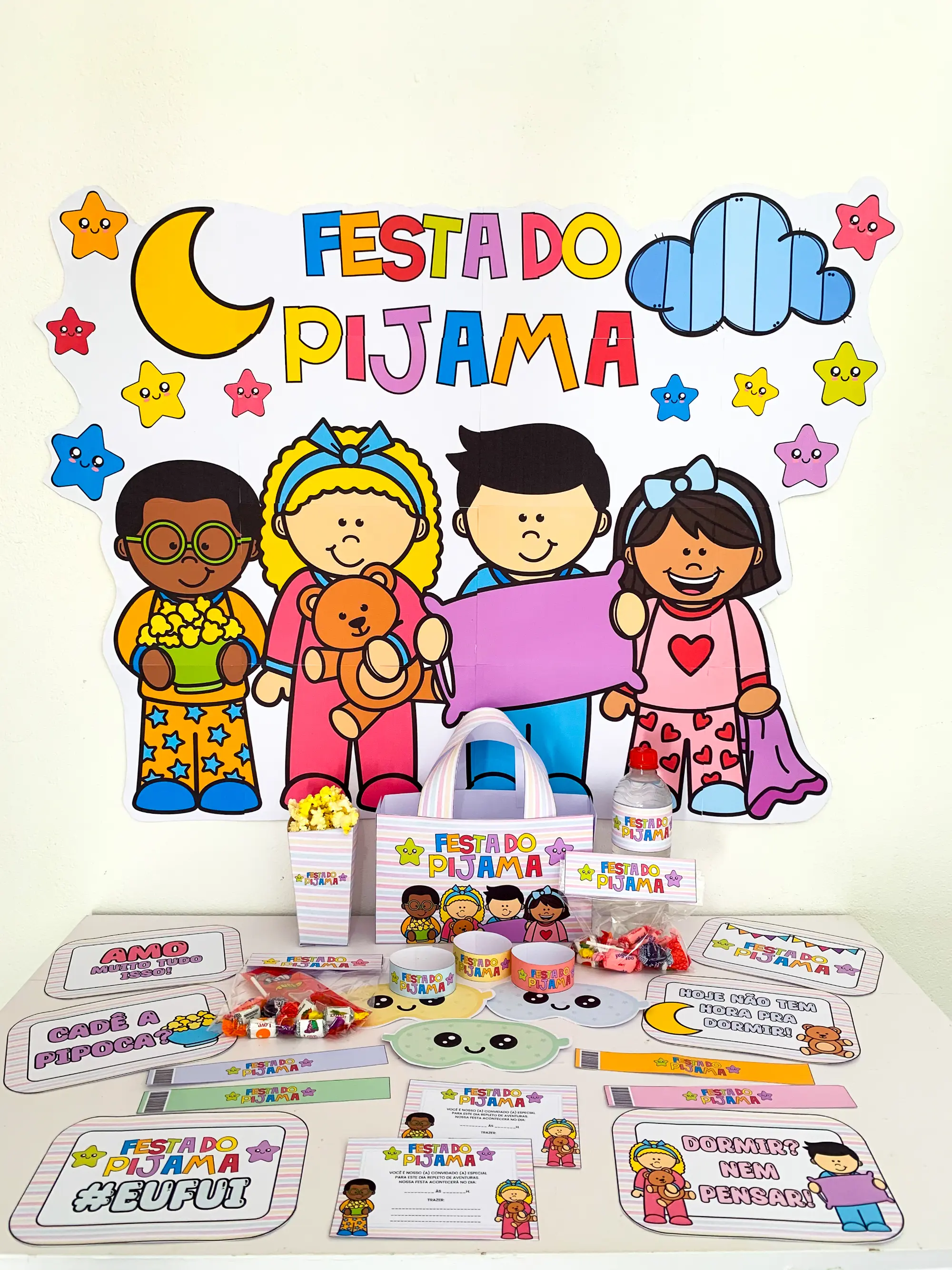 Kit Festa do Pijama – Decoração e Lembrancinhas — Datas comemorativas para Educação Infantil: Kit completo para transformar…