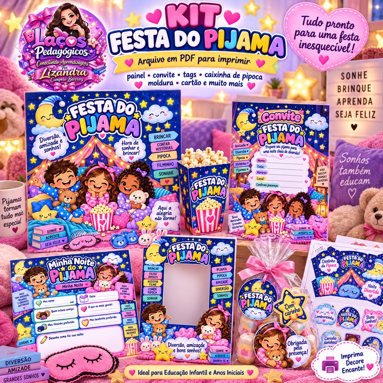 Kit Festa do Pijama / Educação Infantil e Anos Iniciais — capa do material
