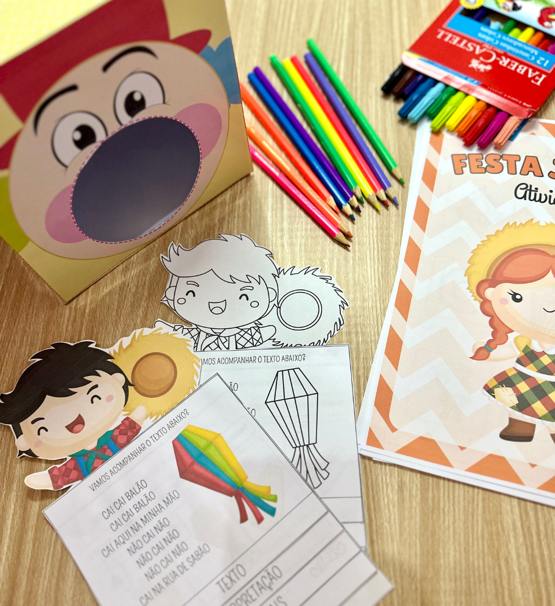 Kit Festa Junina: 60 Páginas com Decoração, Jogos e Atividades — amostra 1: Kit Festa Junina para imprimir e usar na escola