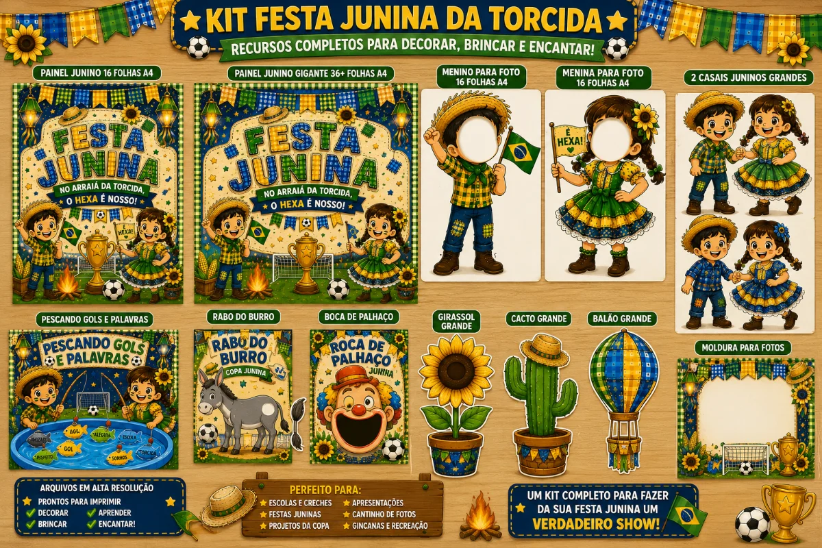 🌽⚽ KIT FESTA JUNINA DA TORCIDA – SUPER COMBO COMPLETO ⚽🌽 — Jogos pedagógicos para Educação Infantil: 🌽⚽ KIT FESTA JUNINA…