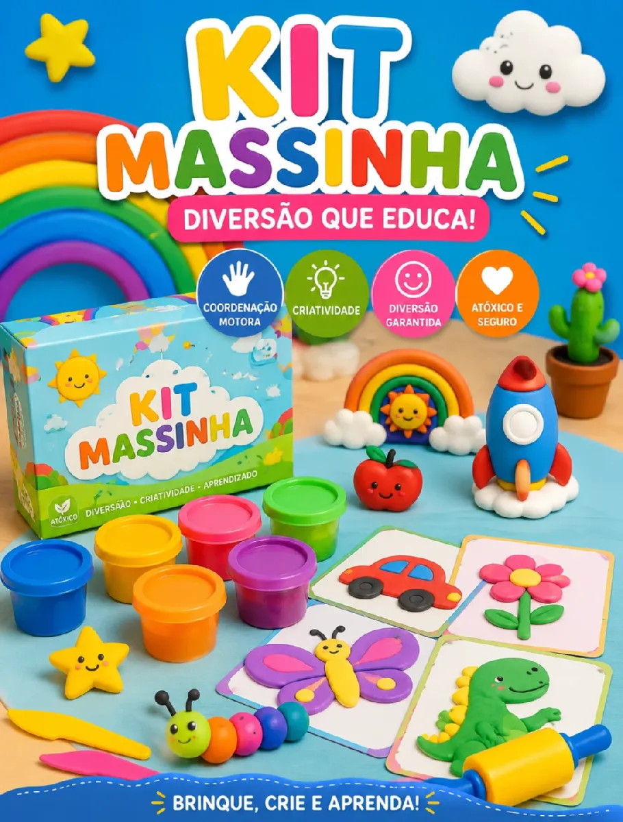 Kit Fichas de Massinha – PDF para Imprimir — Alfabetização para Educação Infantil: Transforme a brincadeira com massinha em…