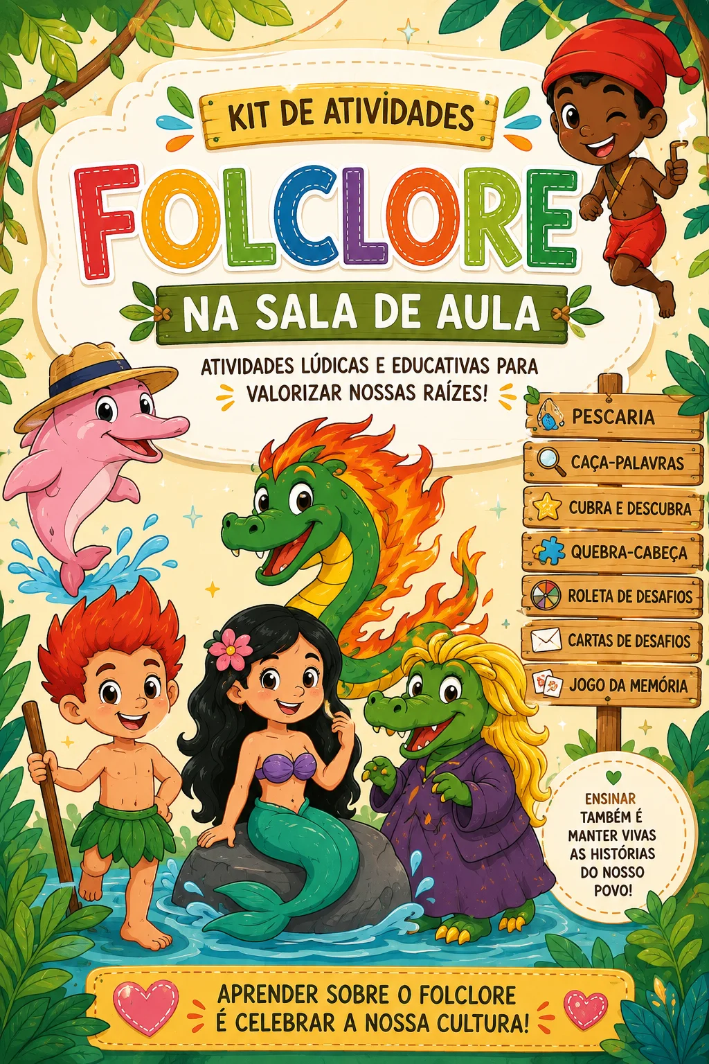 Kit Folclore 2º e 3º Ano | Atividades Lúdicas para Imprimir — Jogos pedagógicos para 3º ano: Kit de atividades de Folclore,…