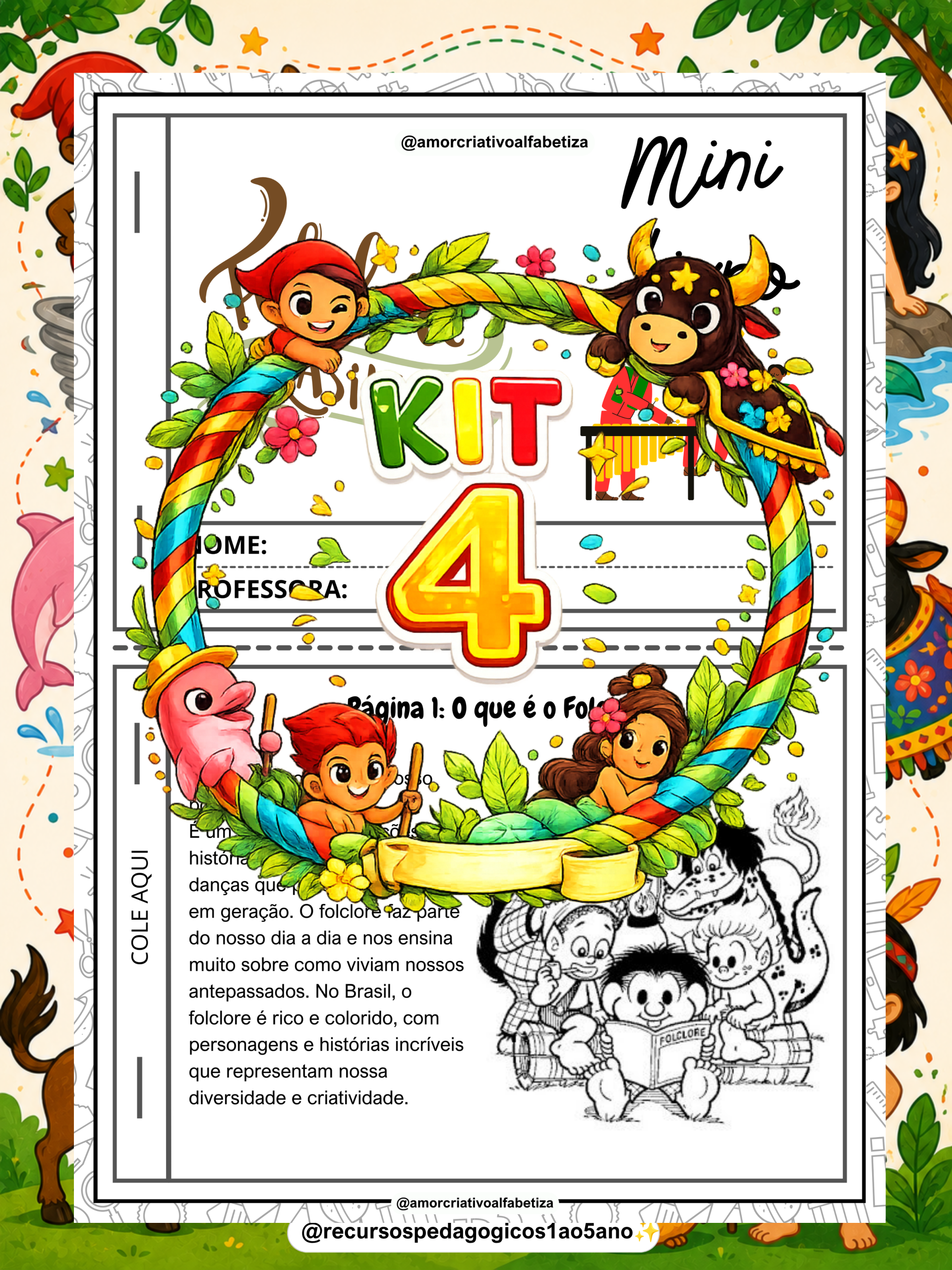 Kit Folclore 4 - Projeto, Lendas e Livros – PDF para Imprimir — amostra 1: O que vem no material Kit Folclore 4 - Projeto, Lendas e Livros – PDF para Imprimir — amostra 1: O que vem no material