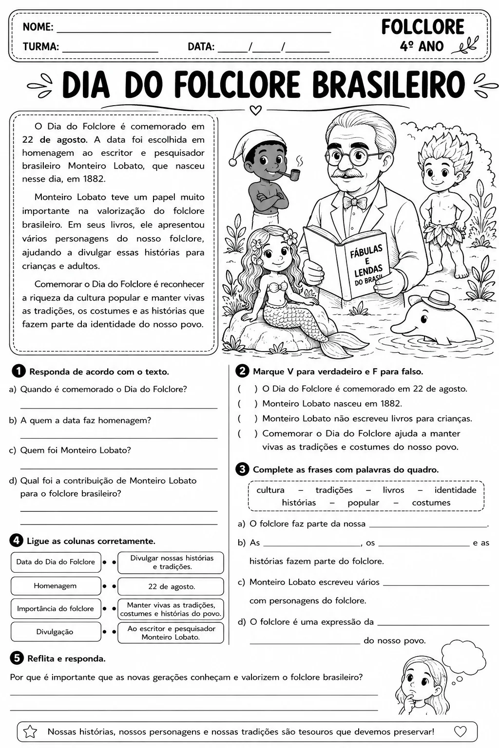 Kit Folclore Brasileiro – Atividades para o 4º Ano — amostra 5: Folclore Brasileiro para o 4º ano, com lendas,…