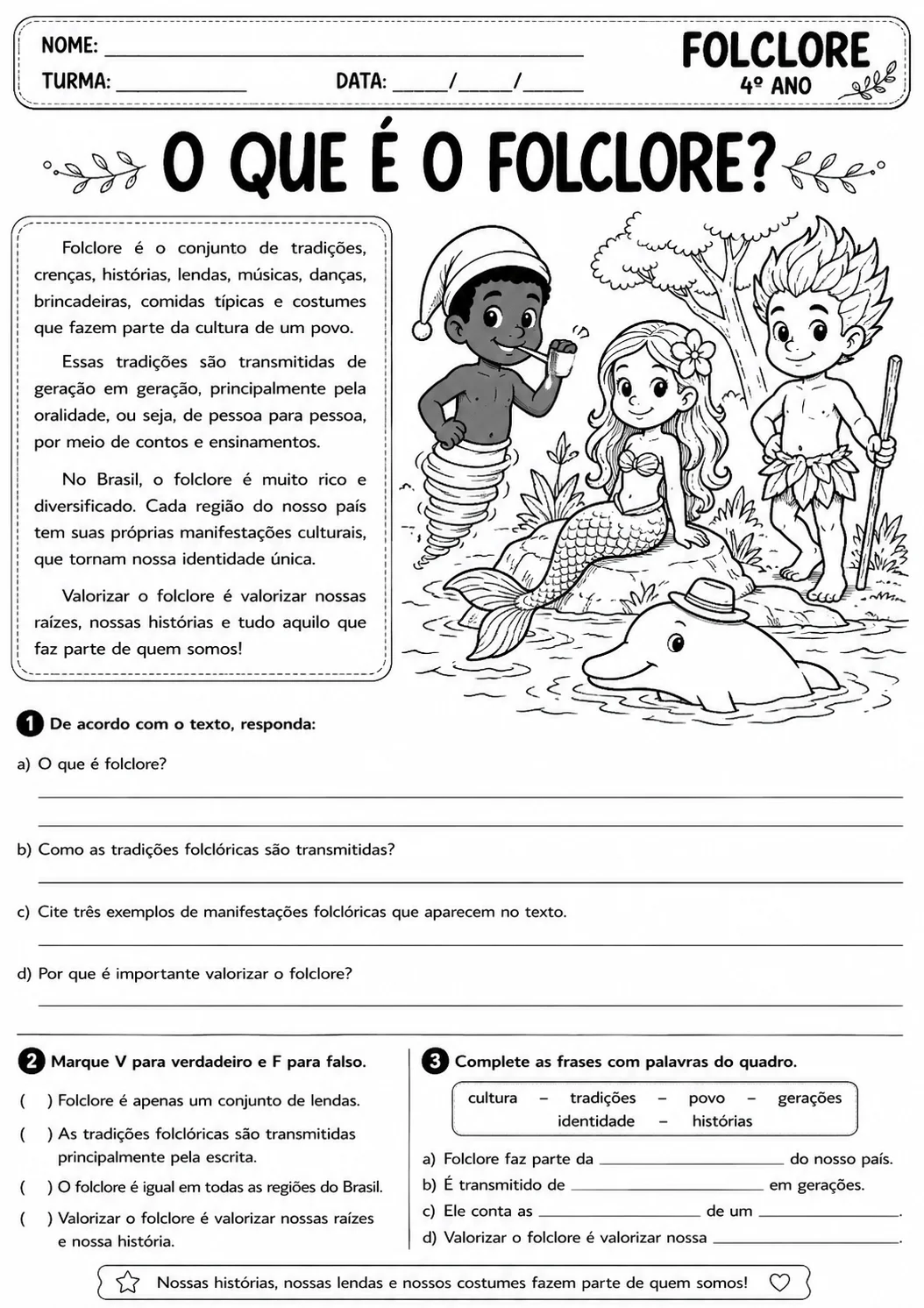 Kit Folclore Brasileiro – Atividades para o 4º Ano — amostra 6: Folclore Brasileiro para o 4º ano, com lendas,…