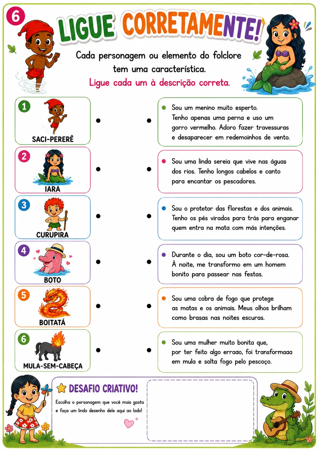 Kit Folclore – Desafios e Brincadeiras | 2º e 3º Ano — amostra 2: 10 atividades o Folclore Brasileiro, com adivinhas,…