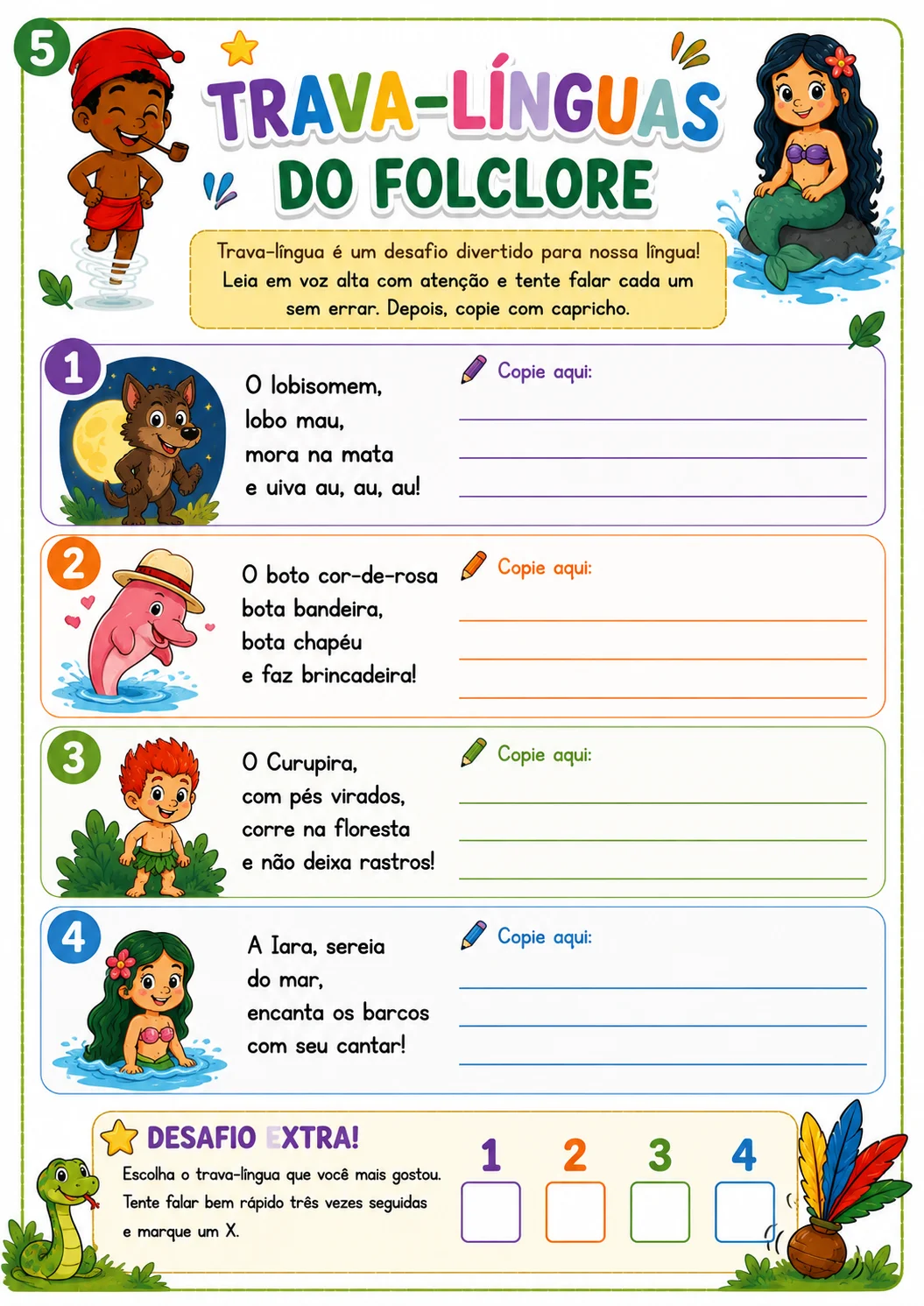 Kit Folclore – Desafios e Brincadeiras | 2º e 3º Ano — amostra 3: 10 atividades o Folclore Brasileiro, com adivinhas,…
