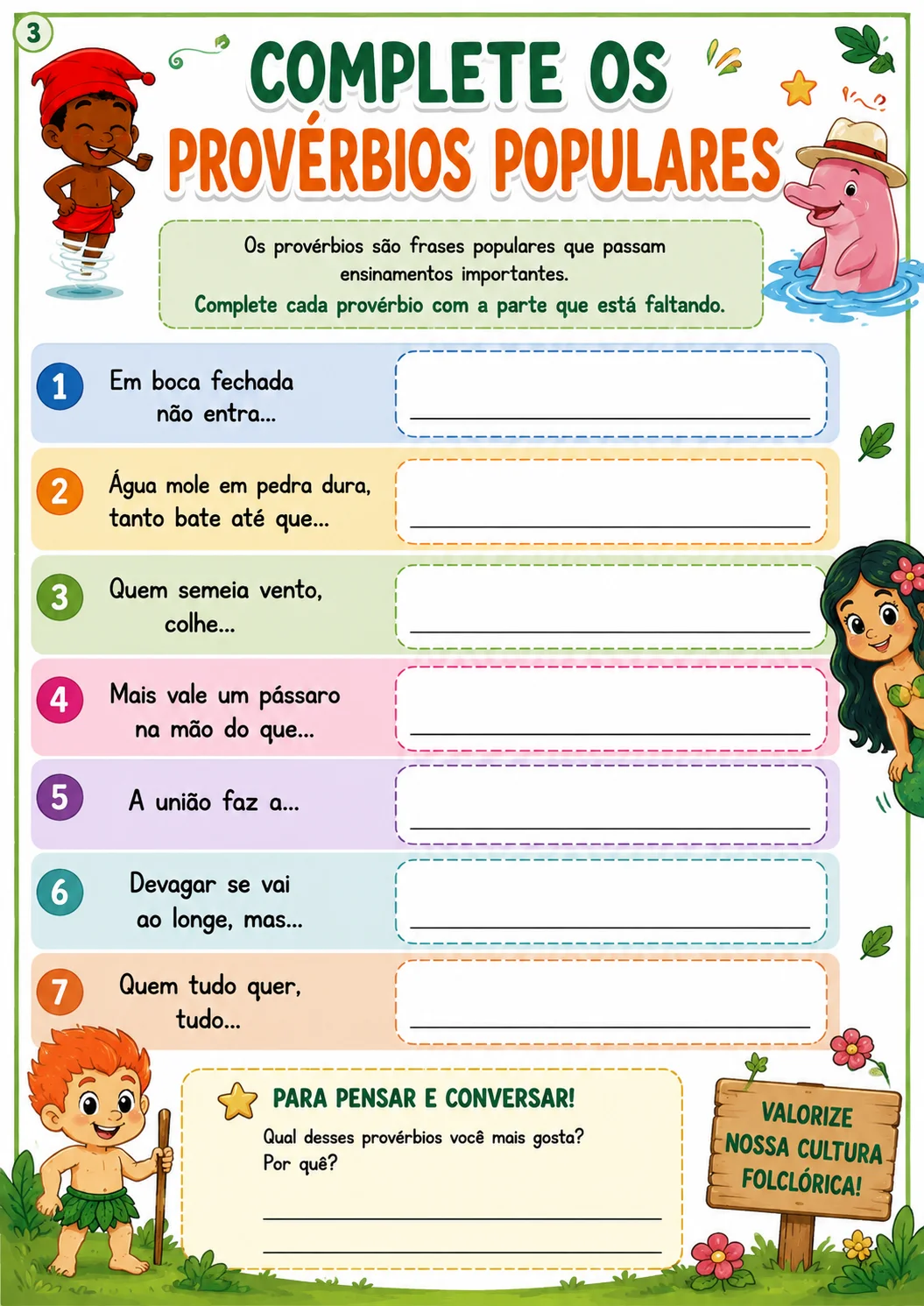 Kit Folclore – Desafios e Brincadeiras | 2º e 3º Ano — amostra 5: 10 atividades o Folclore Brasileiro, com adivinhas,…
