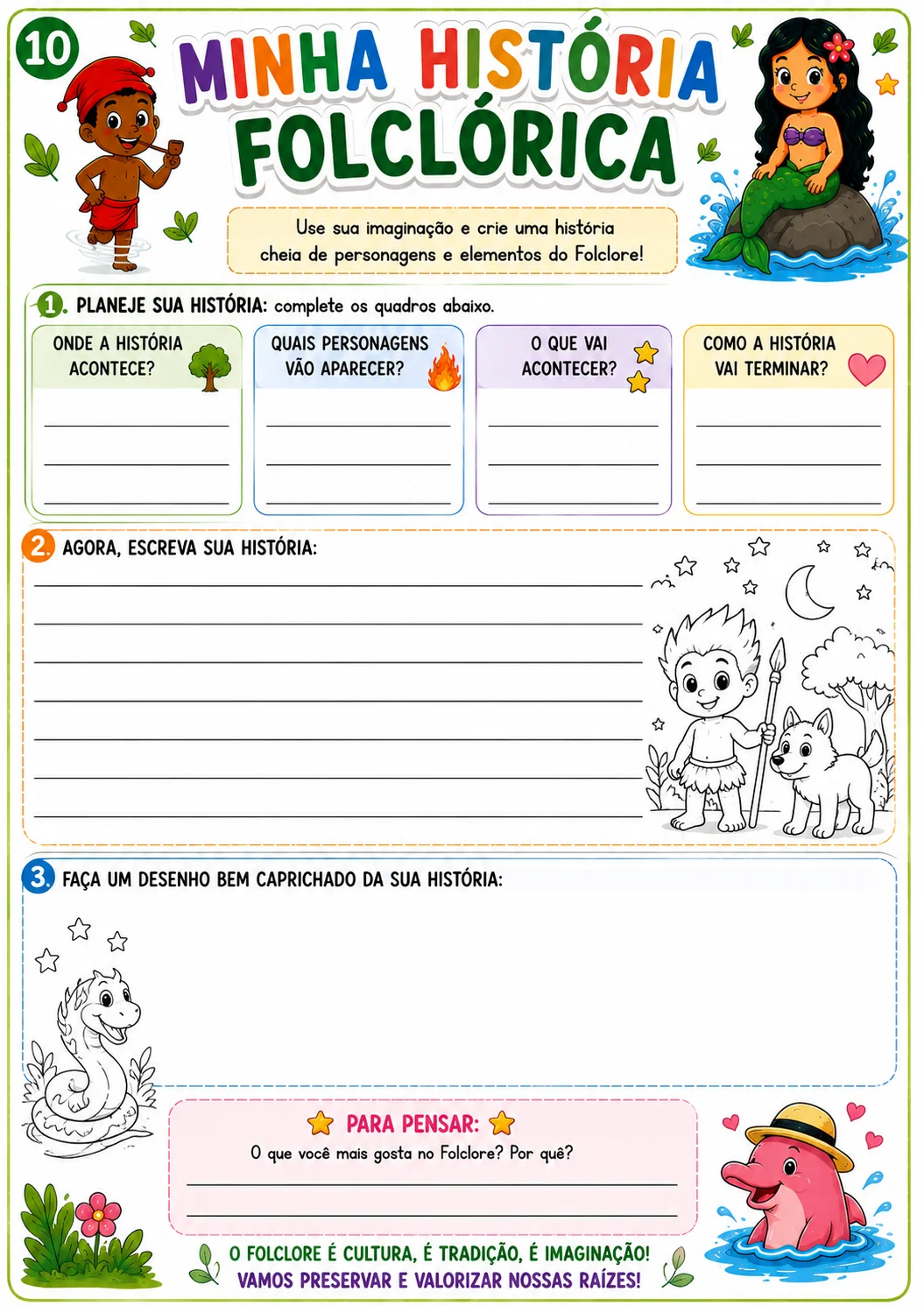 Kit Folclore – Desafios e Brincadeiras | 2º e 3º Ano — amostra 7: 10 atividades o Folclore Brasileiro, com adivinhas,…