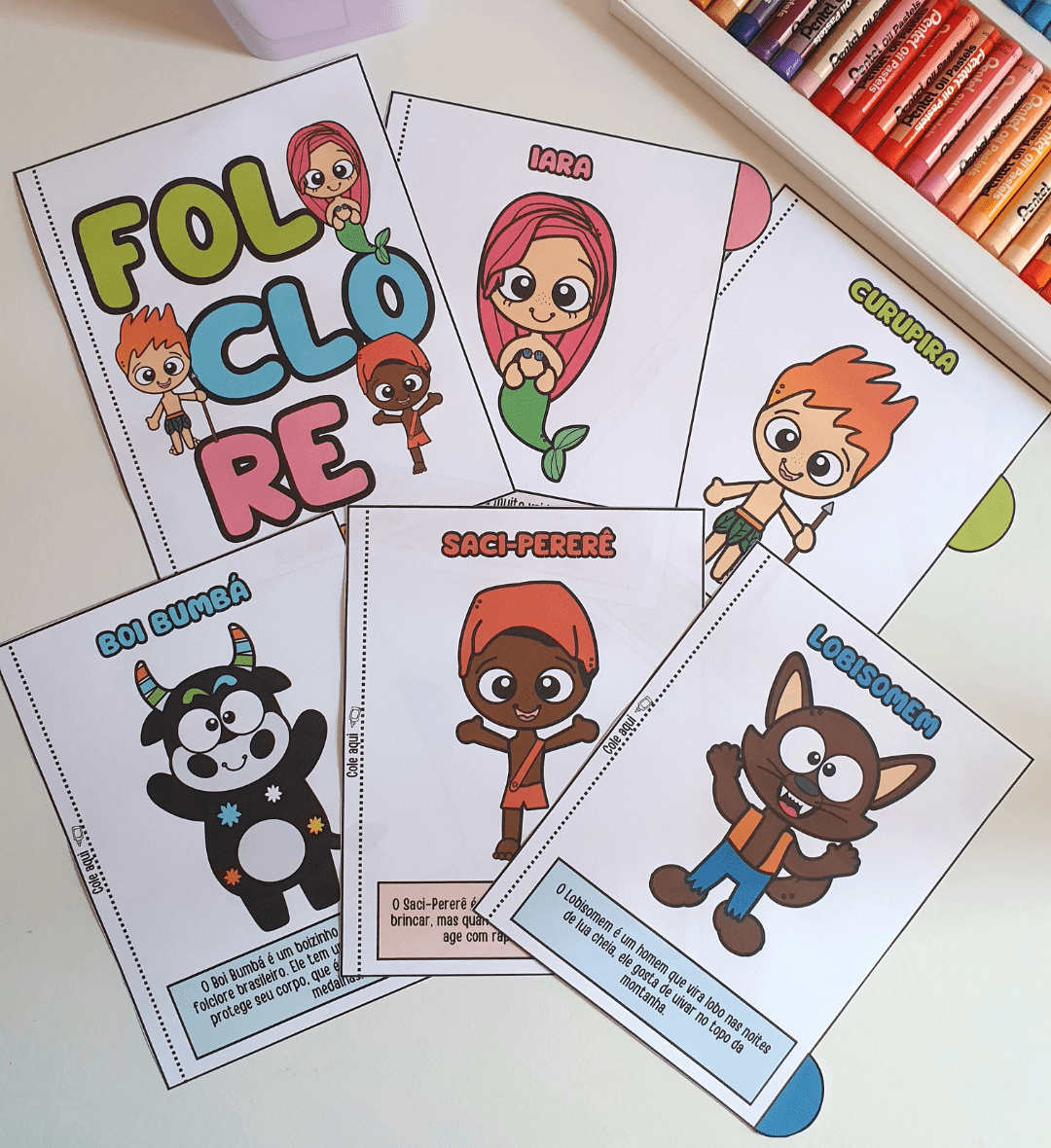Kit Folclore: Livrinho Interativo e Bingo para Imprimir — amostra 2: O que vem no material