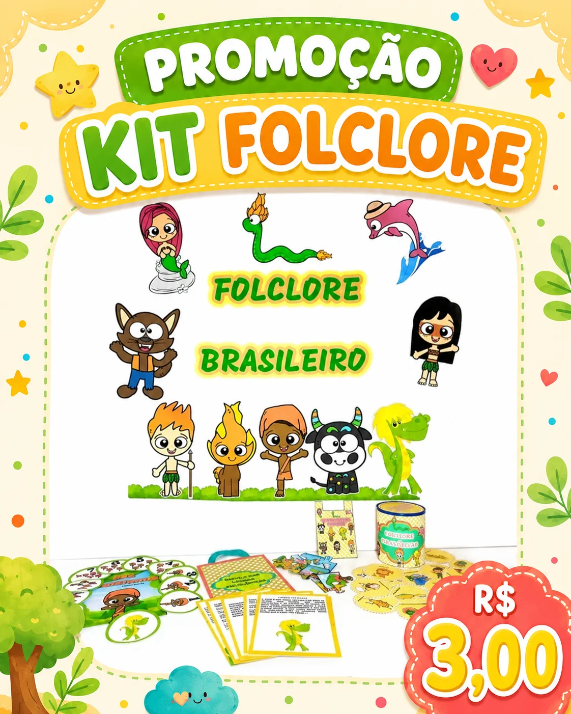 KIT FOLCLORE — Matemática para Educação Infantil: 🌟 PROMOÇÃO – KIT FOLCLORE POR APENAS R$ 3,00