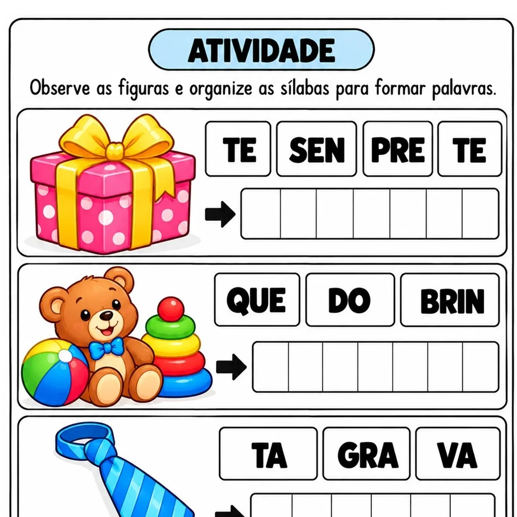 Kit Formando Palavras com Sílabas – Alfabetização 1º e 2º Ano — amostra 2: O que você encontrará neste material?