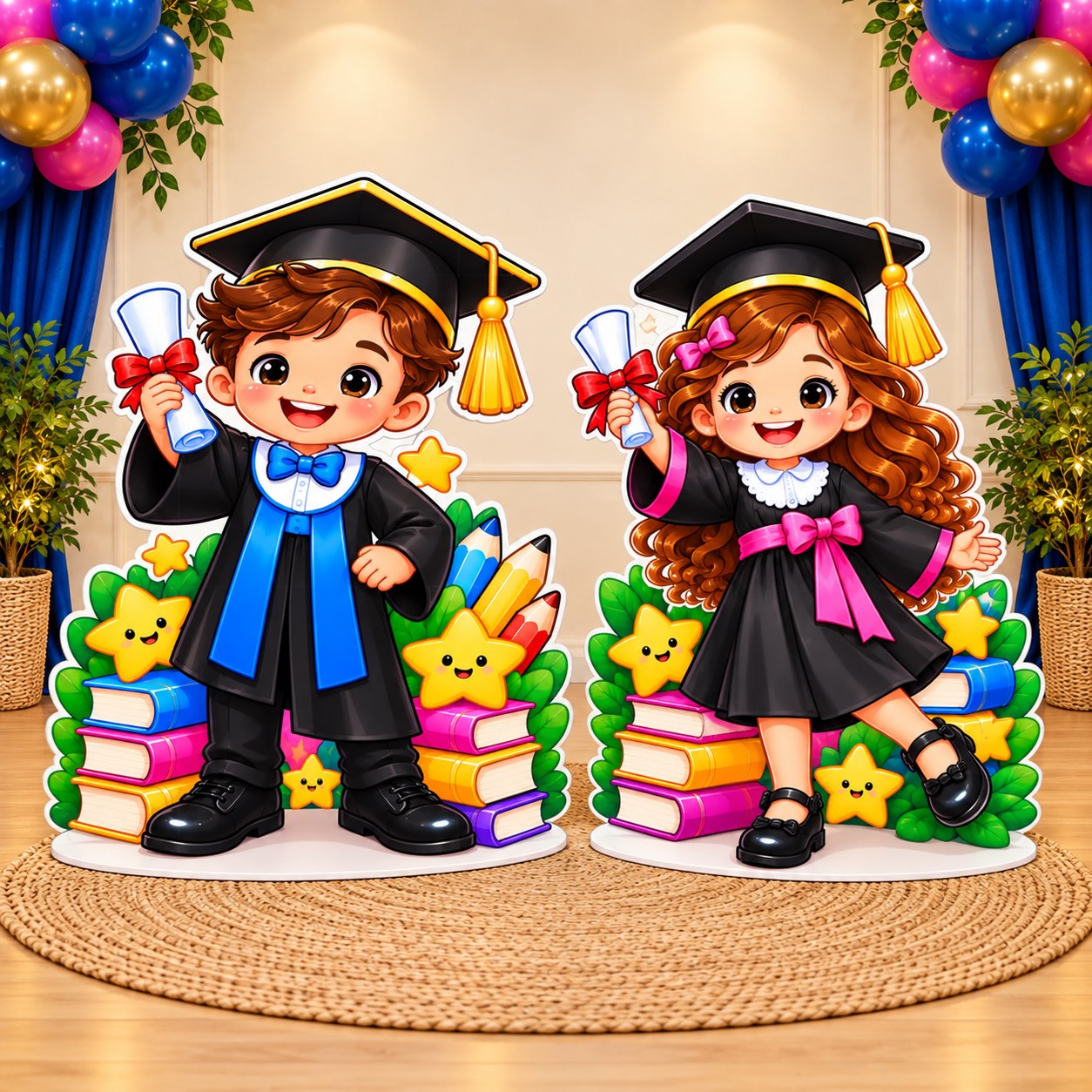 Kit Formatura ABC : Painel, Totens e diploma — amostra 3: Celebre a formatura com um kit em PDF: painel, dois totens e…