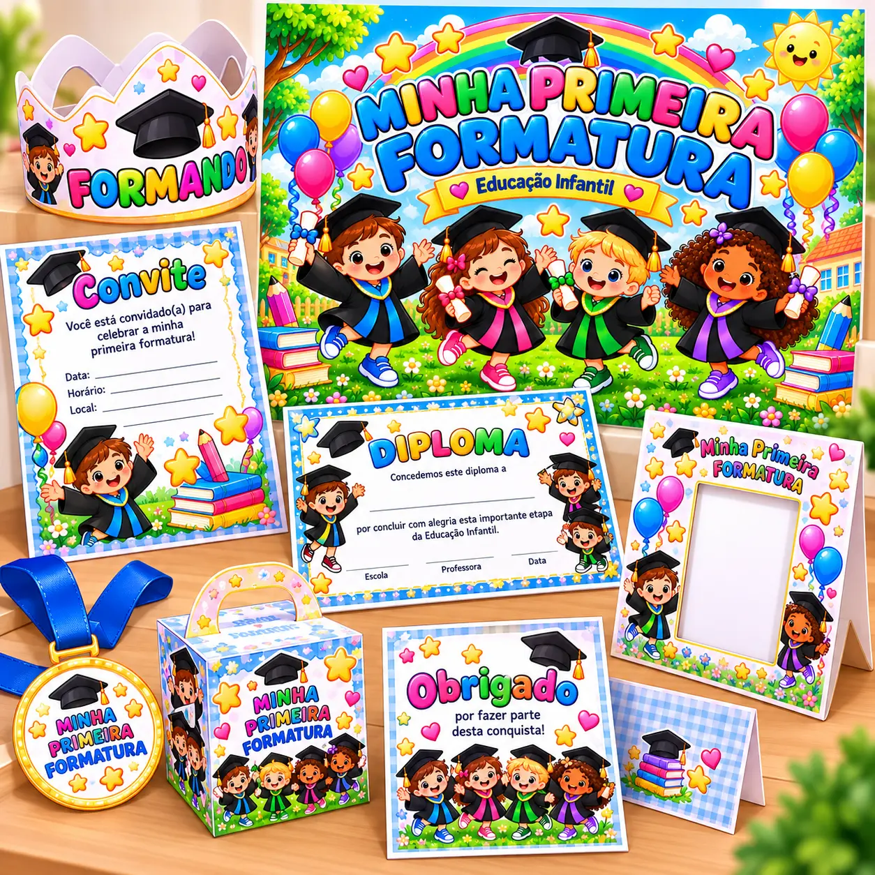 Kit Formatura Educação Infantil 2026 – Painel e Lembrancinhas em PDF — capa do material