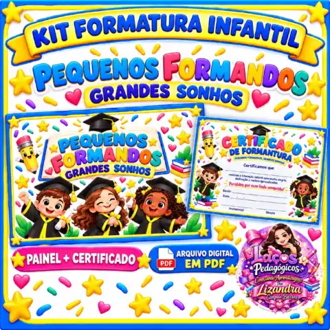 Kit Formatura Infantil 2026 – Painel Ampliado e Certificado | — capa do material
