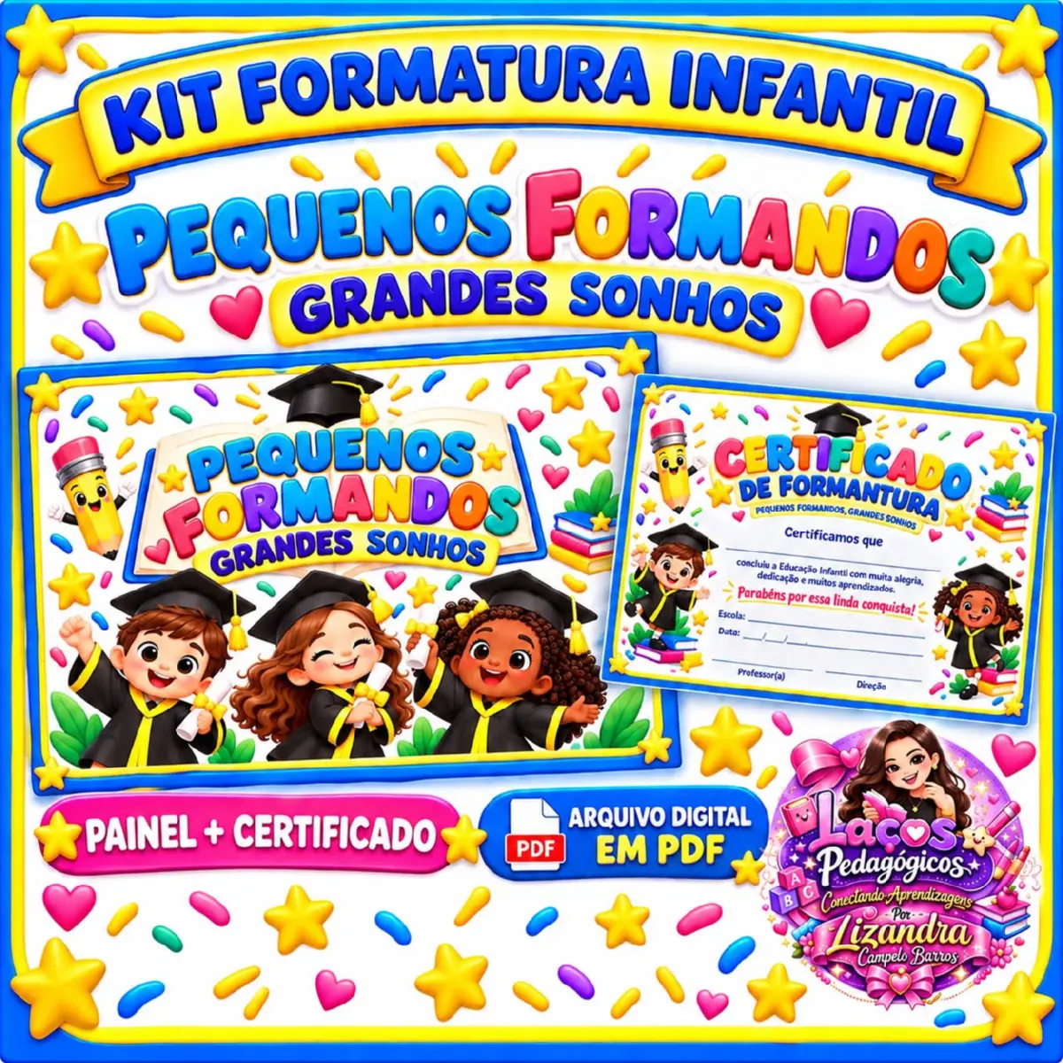 Kit Formatura Infantil 2026 – Painel Ampliado e Certificado | — Atividades para Educação Infantil: lebre a formatura…
