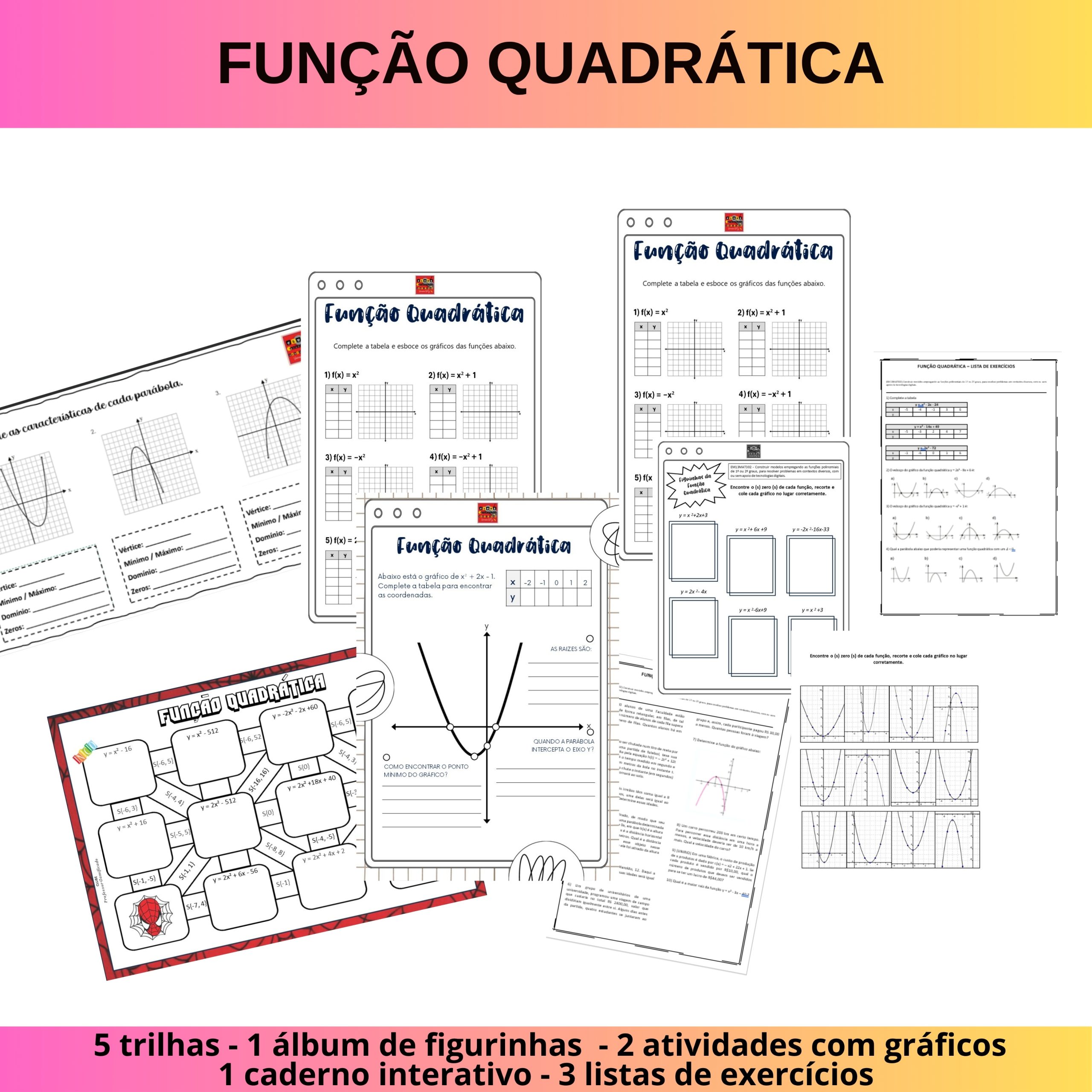Kit função quadrática / função do 2º grau – Material Pedagógico — capa do material