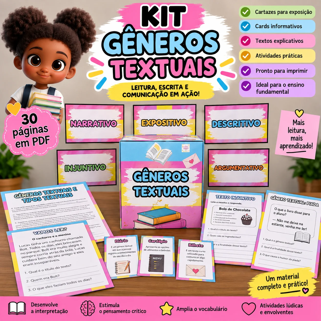 KIT GÊNEROS TEXTUAIS - ALFABETIZAÇÃO INICIAL — capa do material