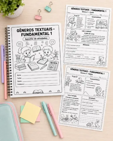 Kit Gêneros Textuais - Recurso Didático + Apostila — amostra 1: 📚Leve 2 arquivos digitais e economize