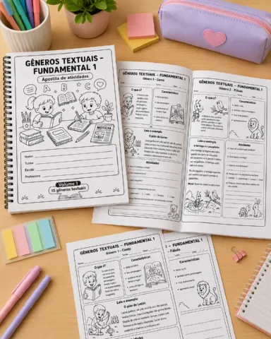 Kit Gêneros Textuais - Recurso Didático + Apostila — amostra 3: 📚Leve 2 arquivos digitais e economize