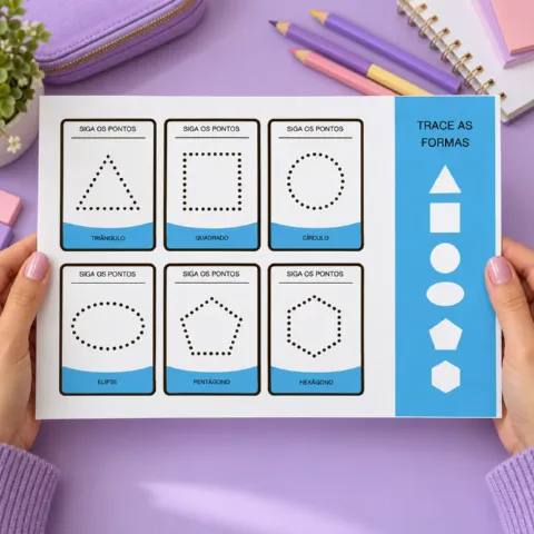 Kit Geometria Infantil: Lados, Traçados, formas geométricas — amostra 1: Ano escolar