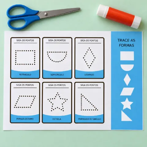 Kit Geometria Infantil: Lados, Traçados, formas geométricas — capa do material