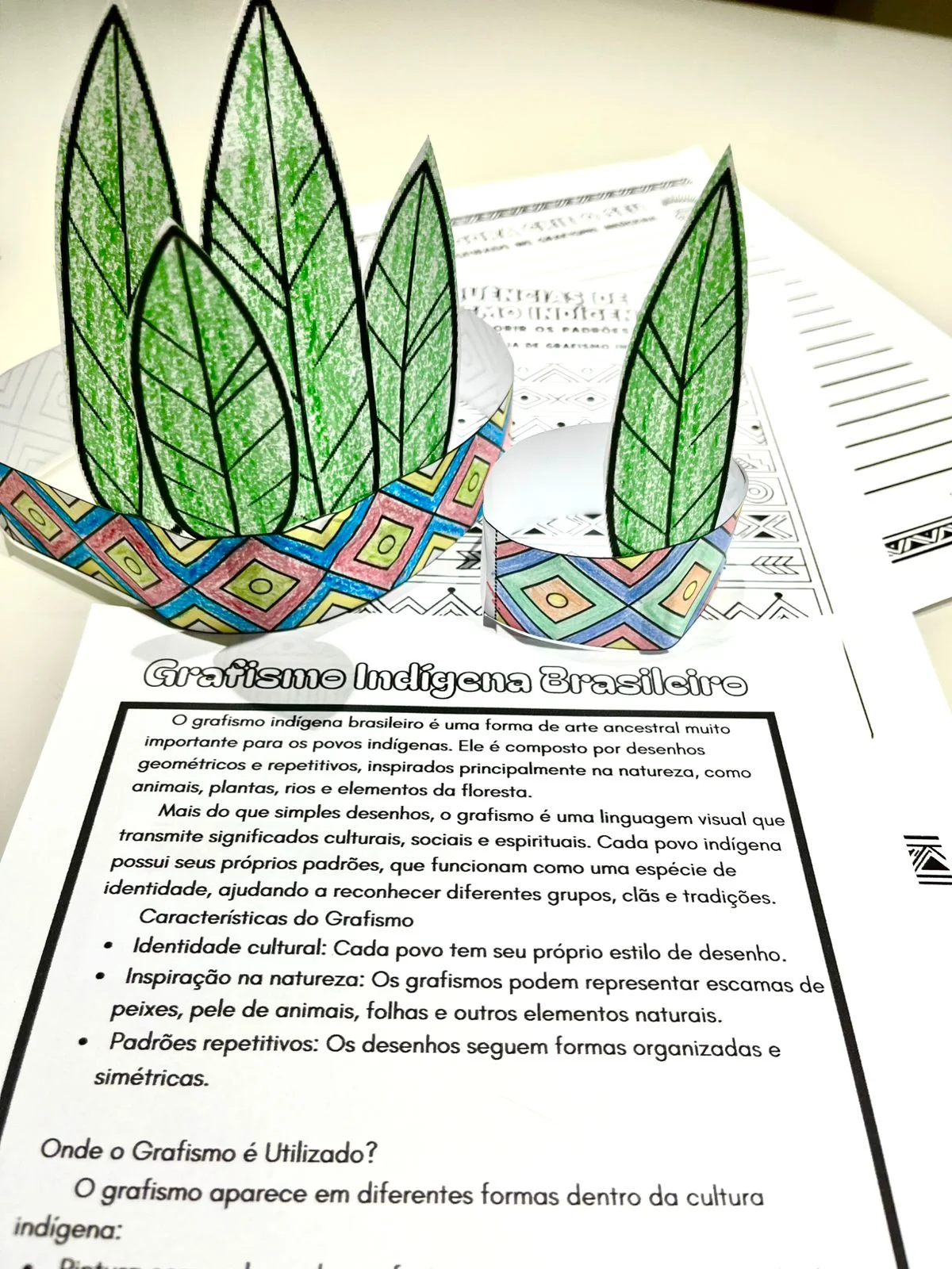 Kit Grafismo Indígena na Prática – Arte, Cultura e Atividades — amostra 5: Material pedagógico completo para trabalhar…
