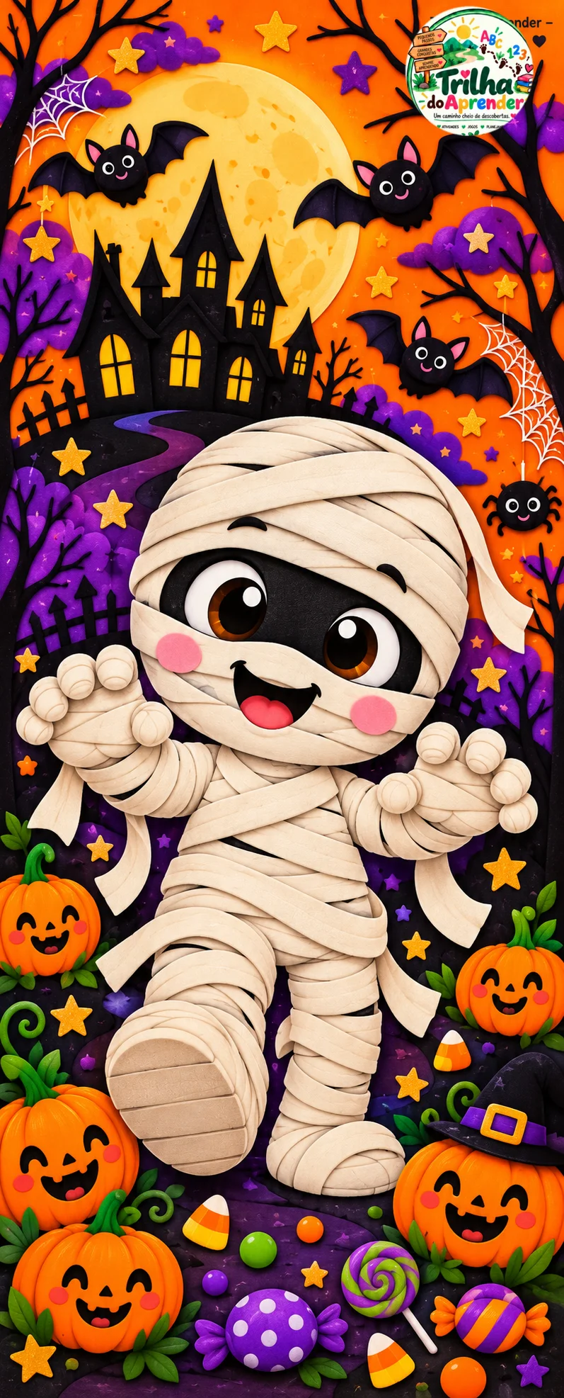 Kit Halloween – 15 Decorações de Porta Escolar para Imprimir em PDF — amostra 1: Kit Halloween – 15 Decorações de Porta…